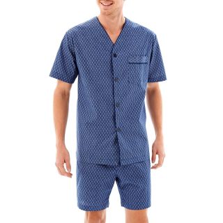 Stafford Premium Chambray Pajama Set Big and Tall, Blue/Pink, Mens