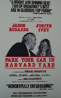 Park Your Car in Harvard Yard (Original Broadway Theatre Window Card)