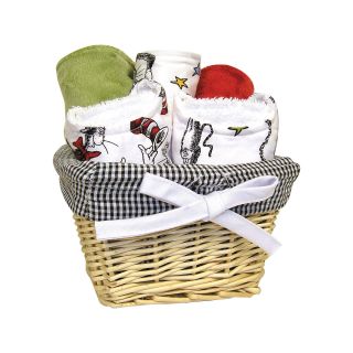 Trend Lab Dr. Seuss Cat in the Hat 7 pc. Gift Basket Set, White