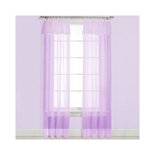 Malibu Tab Top Sheer Panel with Attached Valance, Lavender (Purple)