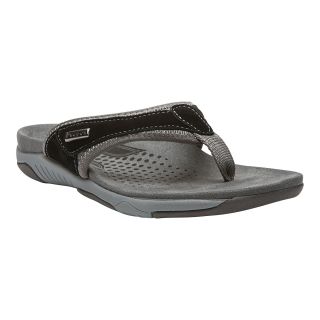 Propet Hartly Thong Sandals, Black/Silver, Womens
