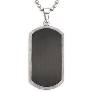 Mens Dog Tag Stainless Steel, Black