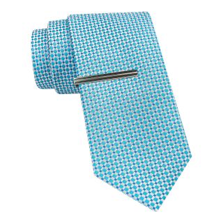 JF J.Ferrar JF J. Ferrar Geo Print Tie w/ Tie Bar, Turquoise, Mens