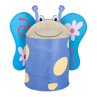 HONEY CAN DO Honey Can Do Butterfly Large Pop Up Hamper, Yellow/Blue