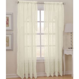 Lichtenberg Pollencia Rod Pocket Sheer Panel with Attached Valance, Ivory