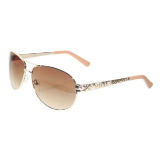 Allen B. Zebra Aviator Sunglasses, Gold, Womens