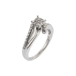 Diamond Accent Flower Promise Ring, White, Womens