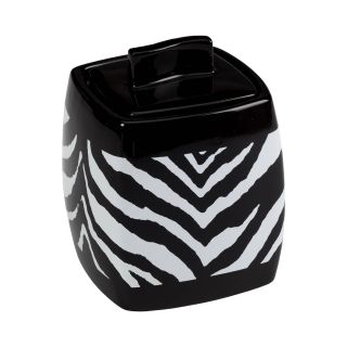Creative Bath Zebra Jar, Black/White