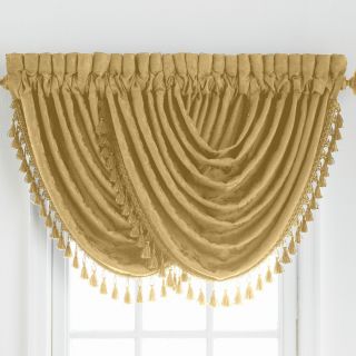 American Living Estate Taffeta Damask Rod Pocket Waterfall Valance, Sage