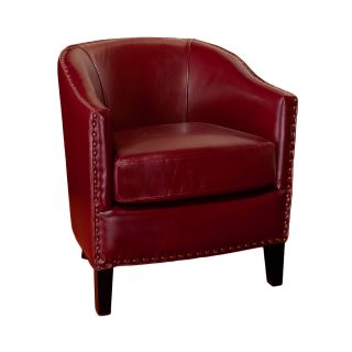 Austin Bonded Leather Club Chair, Red