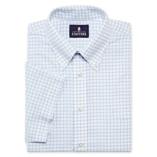 Stafford Short Sleeve Oxford Dress Shirt   Big and Tall, Blue, Mens