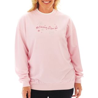 Fleece Graphic Sweatshirt, Pink, Womens