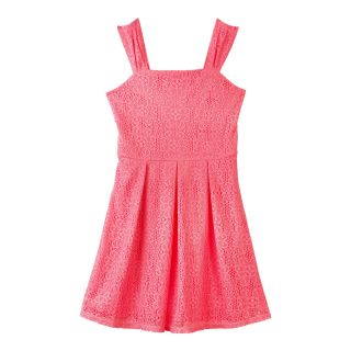 by&by Girl Floral Crochet Dress   Girls 7 16, Pink, Girls
