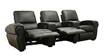 Moondance Black Home Theater Seating Row of 3
