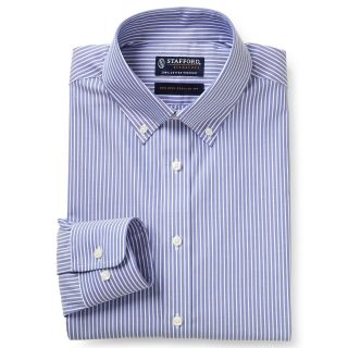 Stafford Signature Non Iron 100% Cotton Dress Shirt Big and Tall, Blue, Mens
