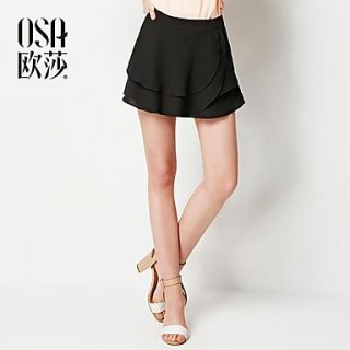 OSA Womens Bottoms Summer New Flouncing Straight Culottes Mini Shorts Pants