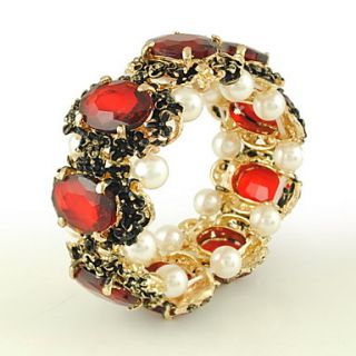 Fashion Alloy With Glass Pearl Womens Bracelet(More Colors)