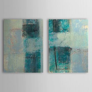Hand Painted Oil Painting Abstract with Stretched Frame Set of 2 1308 AB0745