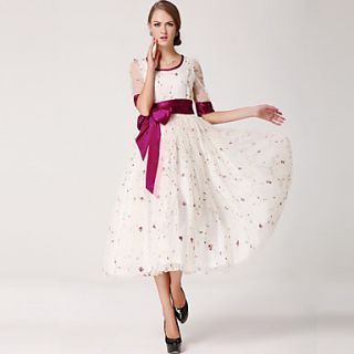 TS Simplicity Floral Print Chiffon Swing Maxi Dress