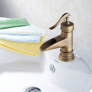 Traditional Antique Brass Finish Bathroom Sink Faucet