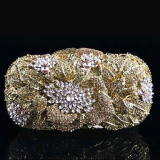Ladies Luxuriant Foral Design Evening Bridal Clutch Handbag