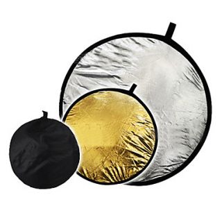 24 2 in1 silver golden disc collapsible Reflector 60cm