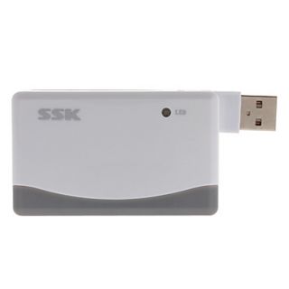 SSK USB 2.0 Card Reader for SD, MS, MicroSD Card