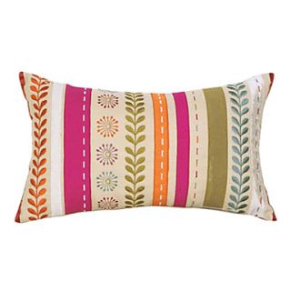 Traditional Colorful Striped Polyester Decorative Pillow Cover
