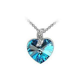 Fashionable Alloy Austrian Crystal Zircon Heart Pattern Necklace(Assorted Colors)