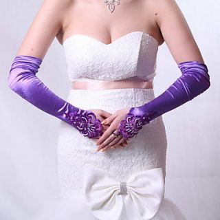 Fashion Satin Fingerless Opera Length Wedding/Evening Gloves(More Colors)