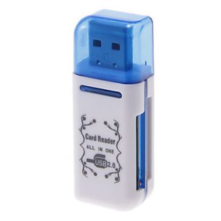 4 in 1 USB 2.0 Multi Card Reader (Red/Blue)