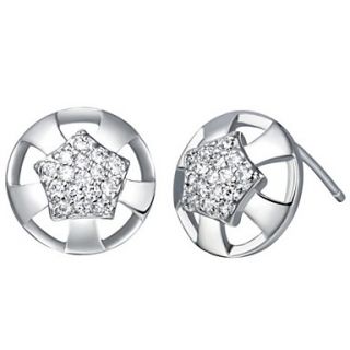 Stylish Silver Plated Silver With Cubic Zirconia Hollow Out Womens Earring