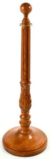 Red Oak Solid Wood Stanchion with Smooth Round Top and Round Base