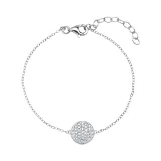 Sterling Silver Clear Crystal Bracelet, White, Girls