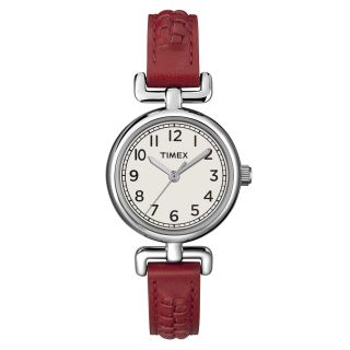 Timex Weekender Red Braided Leather Strap Watch, Womens