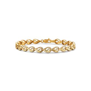 10K Gold 7.25 Diamond Cut Bracelet, Womens