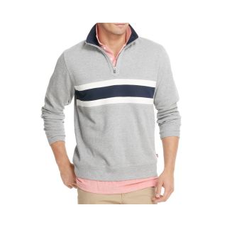 Izod Striped French Rib Sweater, Gray, Mens