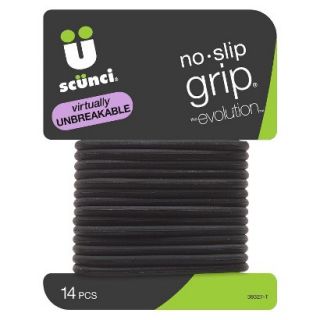 Scunci No Slip Grip Comfortable Hair Elastics   Black