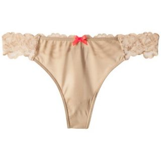 Gilligan & OMalley Womens Micro With Lace Back Thong   Mochachino L
