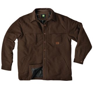 John Deere Insulated Shirt Jacket, Brown, Mens