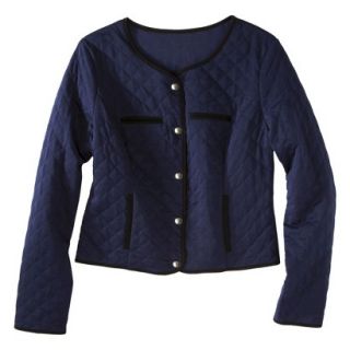 Merona Womens Quilted Bomber Jacket   Blue/Black   S