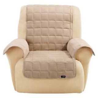 Sure Fit Quilted Suede Waterproof Furniture Friend Sofa Cover   Taupe