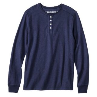 Mossimo Supply Co. Mens Long Sleeve Henley Shirt   Oxford Blue S