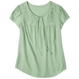 Mossimo Supply Co. Juniors Challis Embroidered Top   Foamy Sea S(3 5)