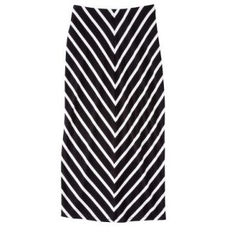 Mossimo Womens Knit Midi Skirt   Black/White V Stripe S
