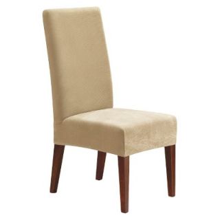 Sure Fit Stretch Pique Short Dining Room Chair Slipcover   Cream