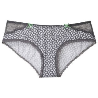 Xhilaration Juniors Cotton With Lace Trim Hipster   Iron Gray M