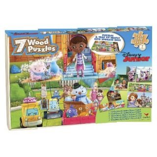 Disney Junior Puzzles in Wood Box   7 pk