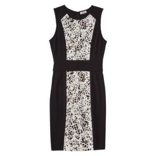 AMBAR Womens Ponte Leopard Print Dress   Ebony S