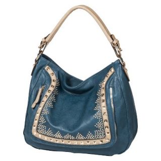 Melie Hobo Handbag with Gold Studs   Blue